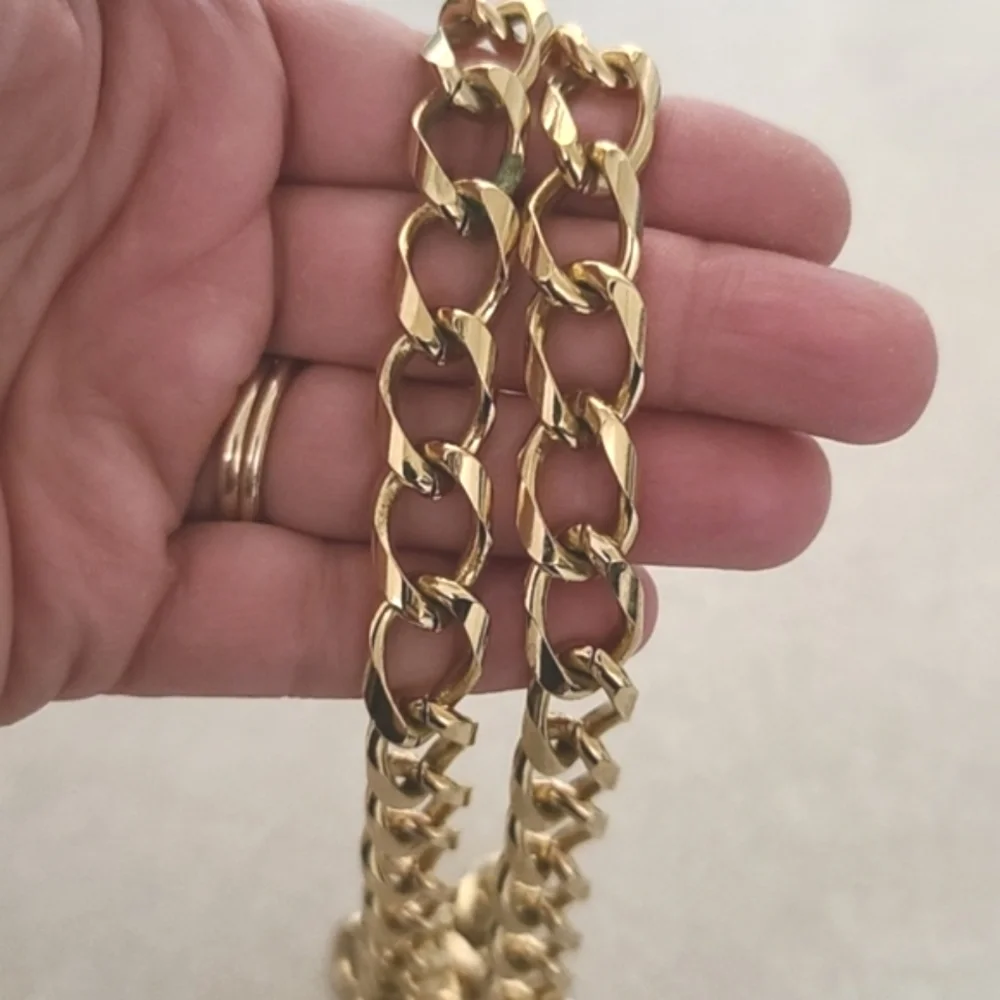 VINTAGE Y2K Cuban Link Chain 30” Gold Plated Hip Hop Chunky Necklace 90s - Picture 11 of 13